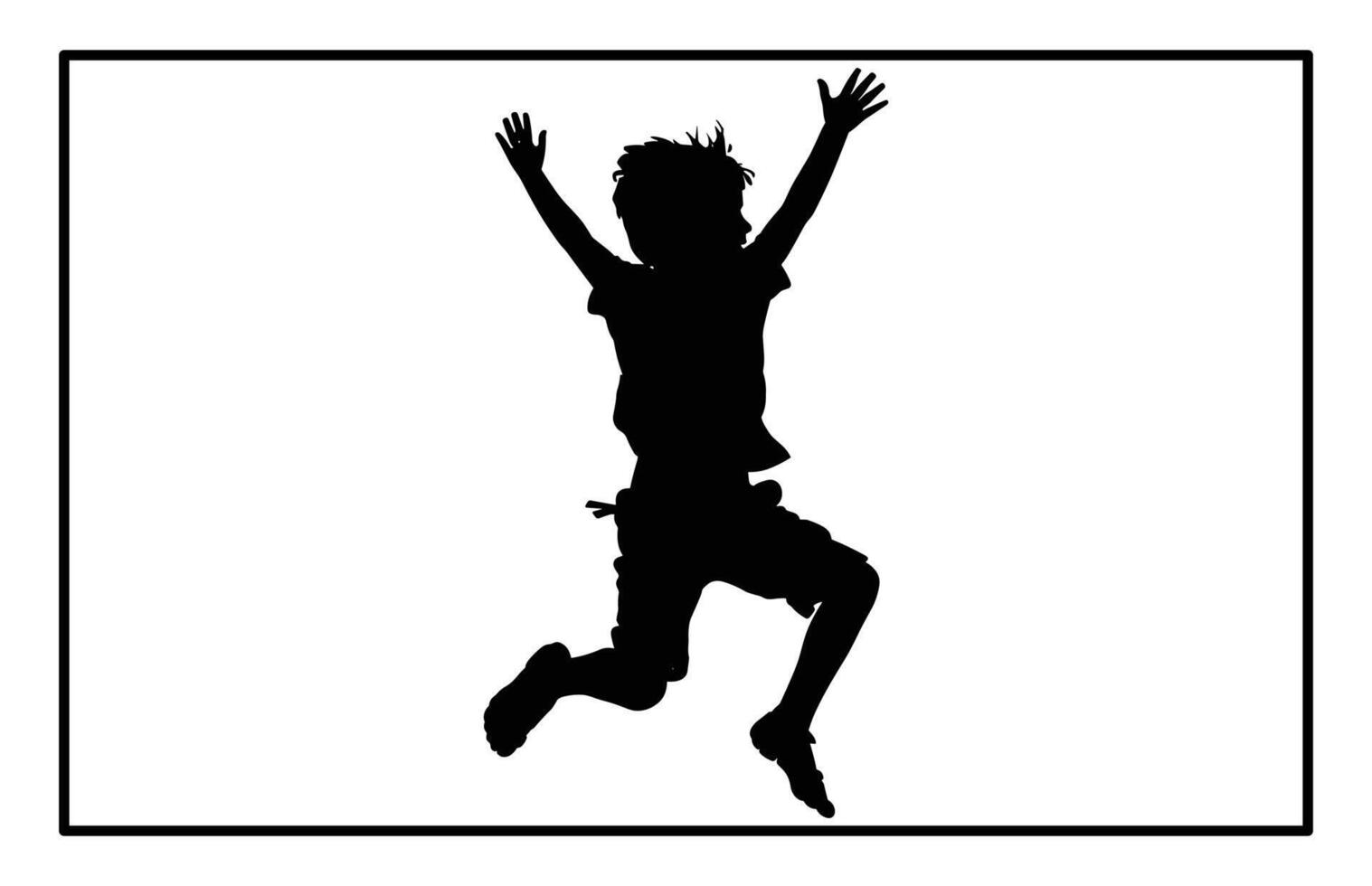 Jumping Kids Silhouette - Fun and Active Children Clipart vector