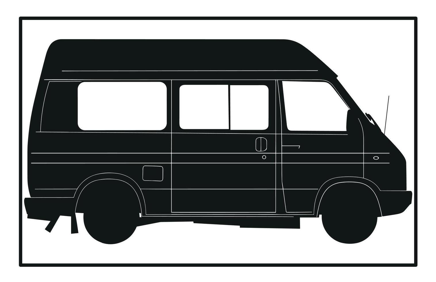 Silhouette of Delivery Van - Commercial Vehicle Illustration vector