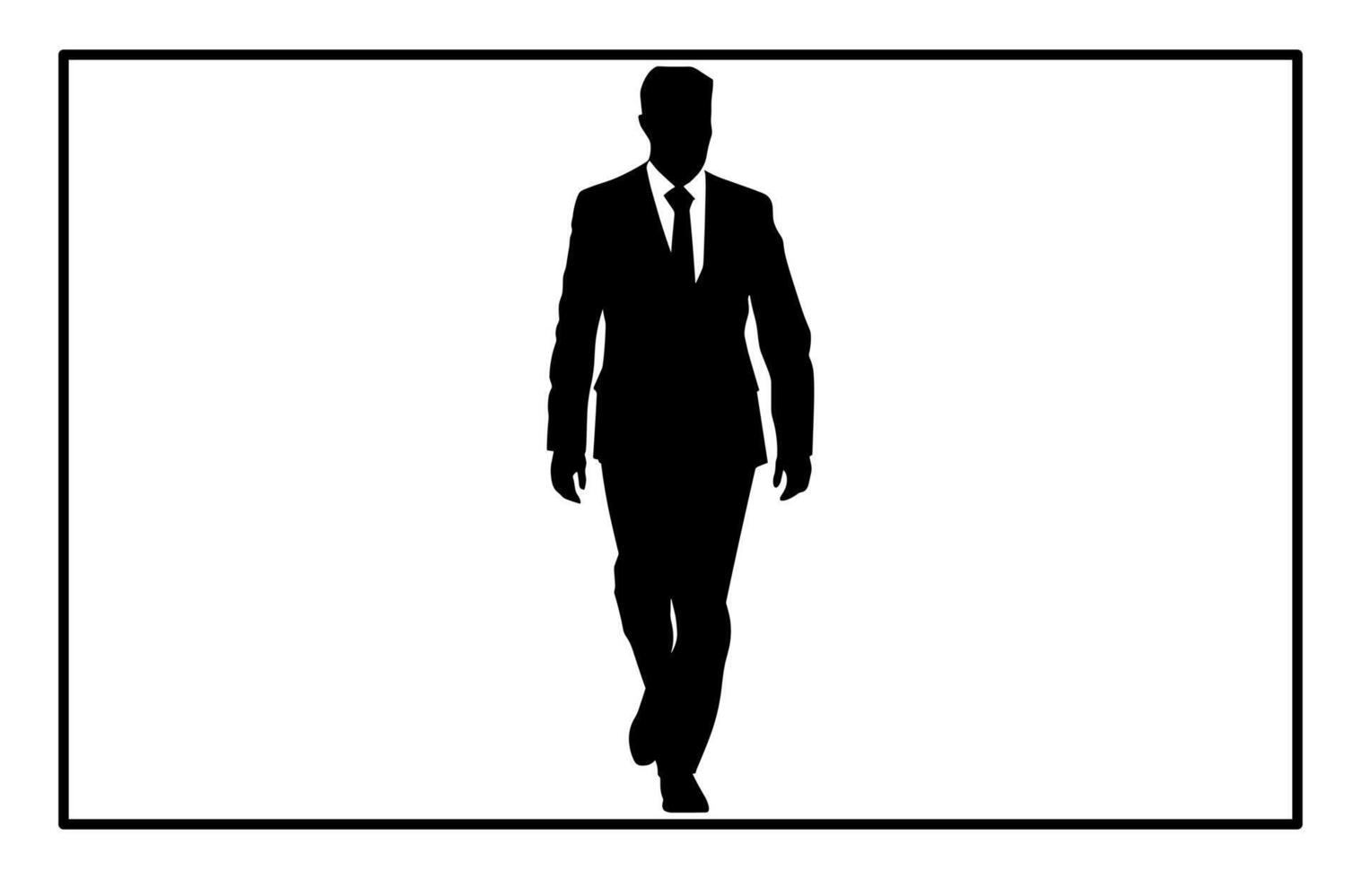 Walking Businessman Silhouette - Corporate Professional Illustration vector