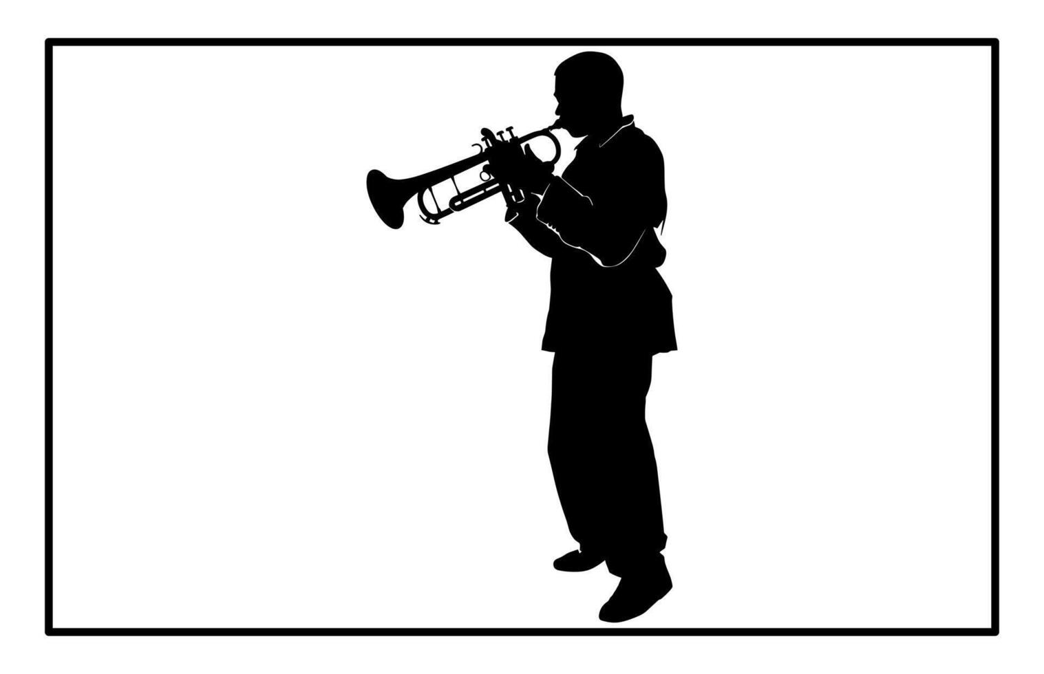 Trumpet Musician Silhouette - Classic Jazz Player Illustration vector