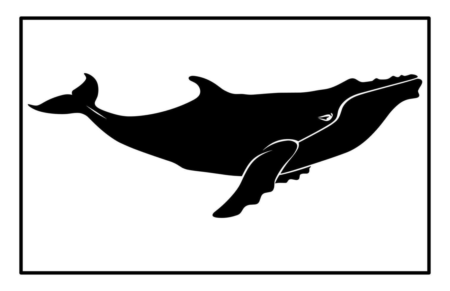 Silhouette of Whale - Marine Mammal Clipart and Design vector