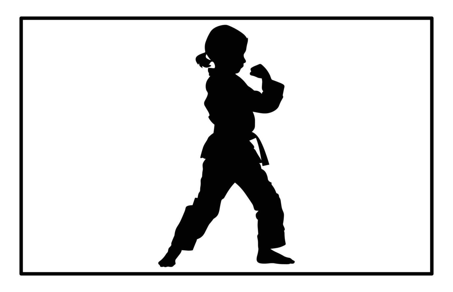 Karate Kids Silhouette - Training Action Illustration for Martial Arts vector