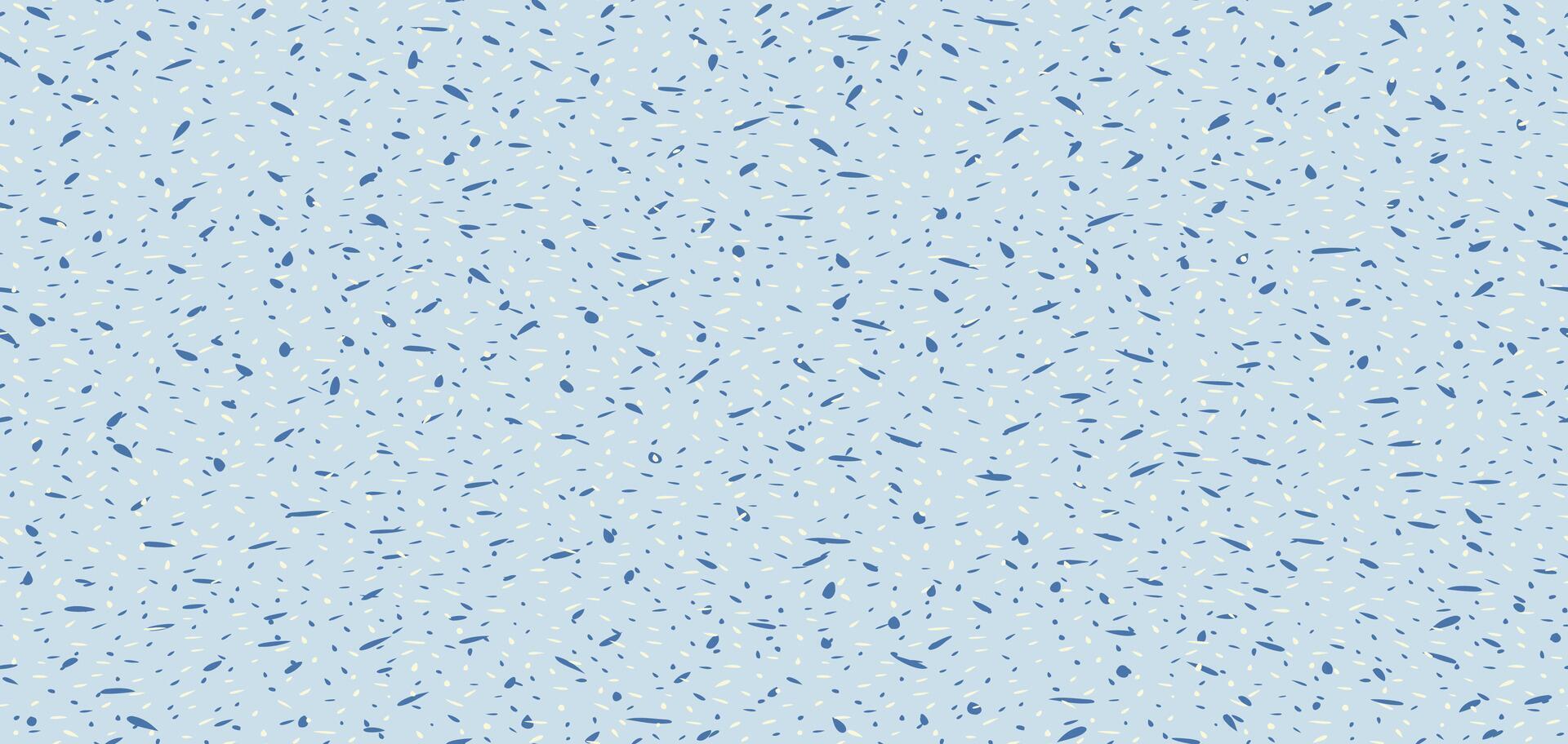 Minimalist abstract tiny spotted seamless pattern. Pastel blue background with dots, drops, spots, circles, snowflakes print. hand drawn simple forms ornament texture vector