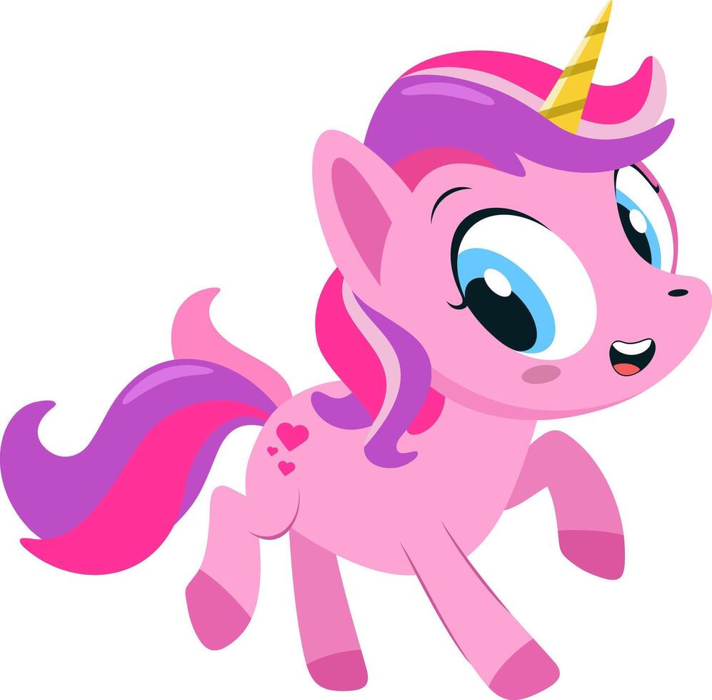 Cute Little Unicorn Cartoon Character vector