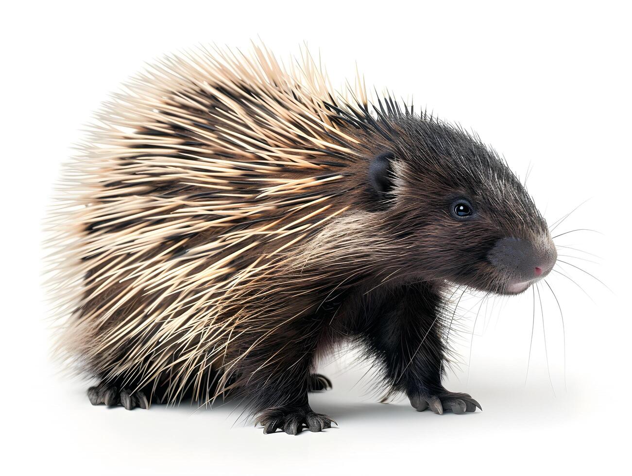 Porcupine, isolated on a white background photo