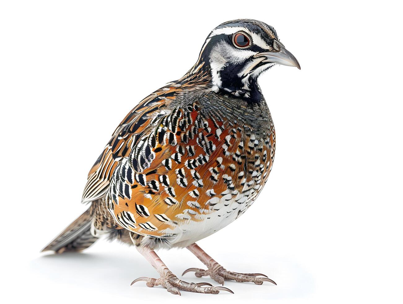 Quail bird isolated on a white background photo