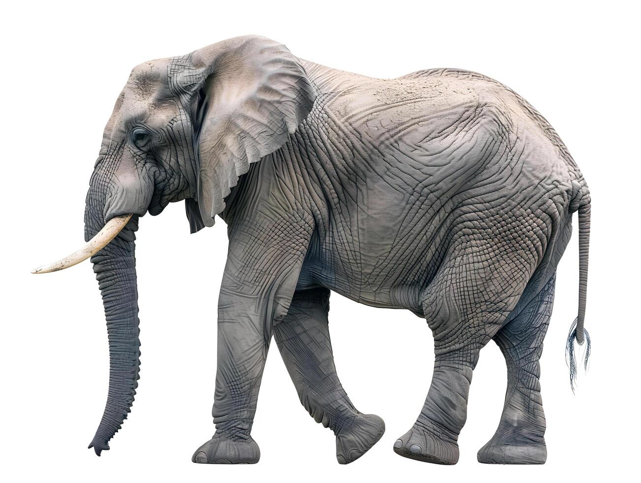 African elephant isolated on white background photo