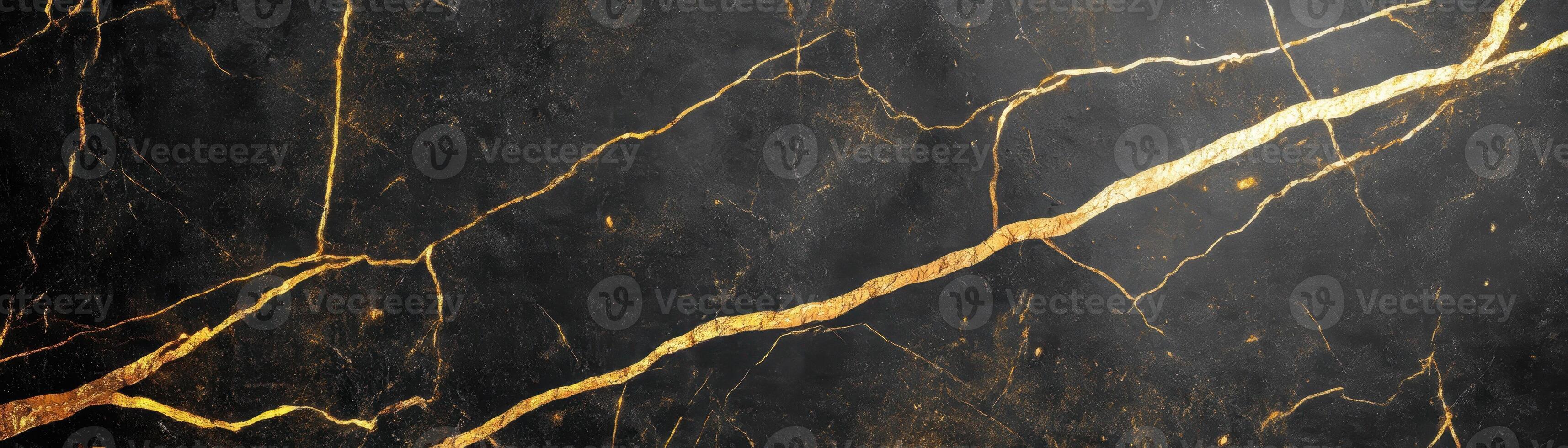 A black and gold marble wall with a gold streak photo