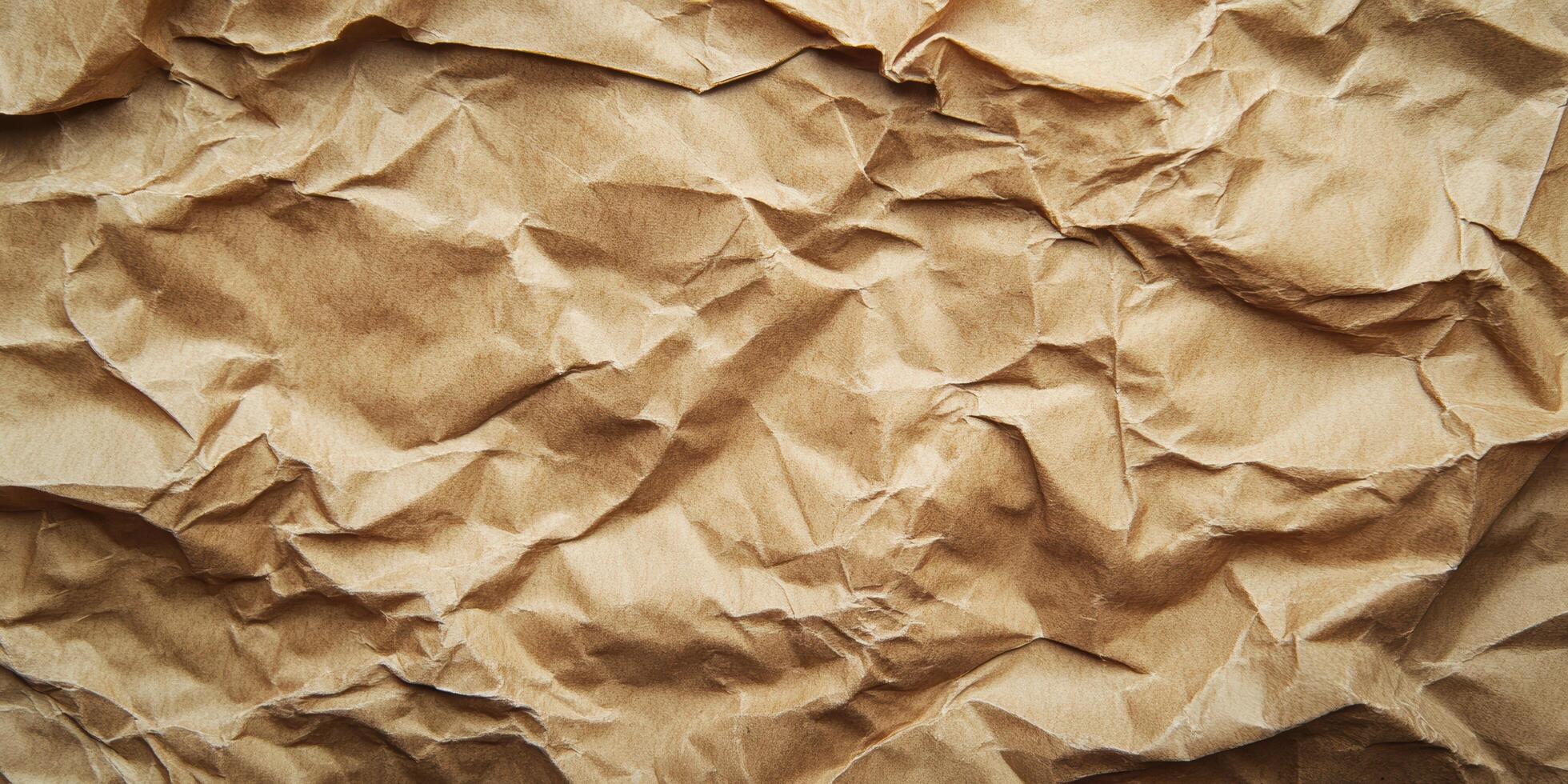 Crumpled brown paper background photo