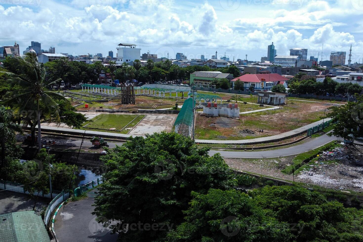 View of the park during the construction process during the day photo