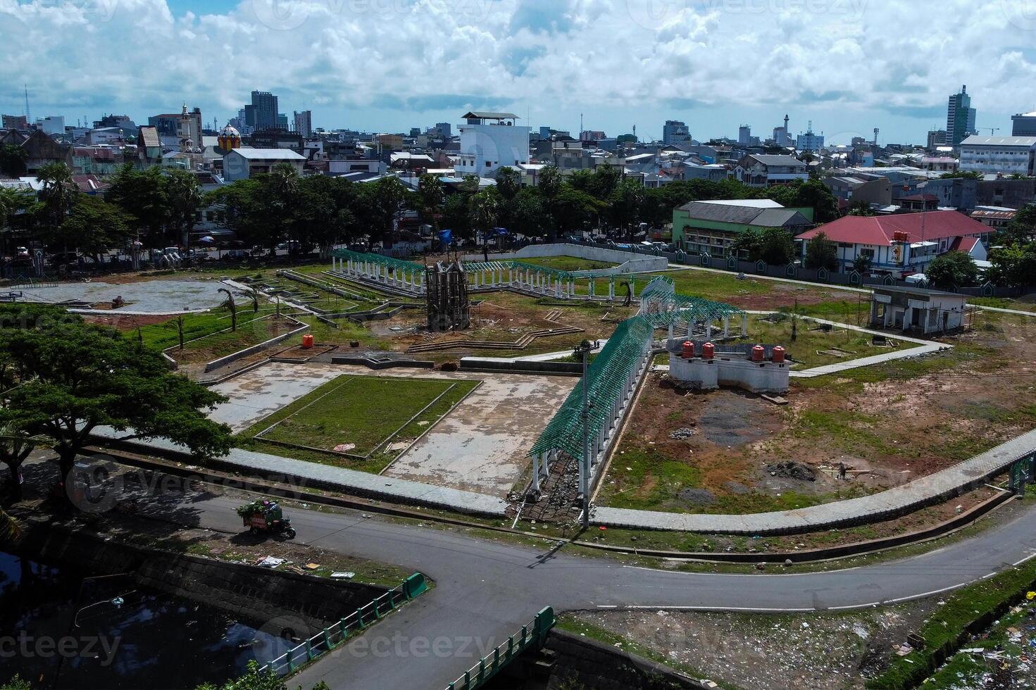 View of the park during the construction process during the day photo