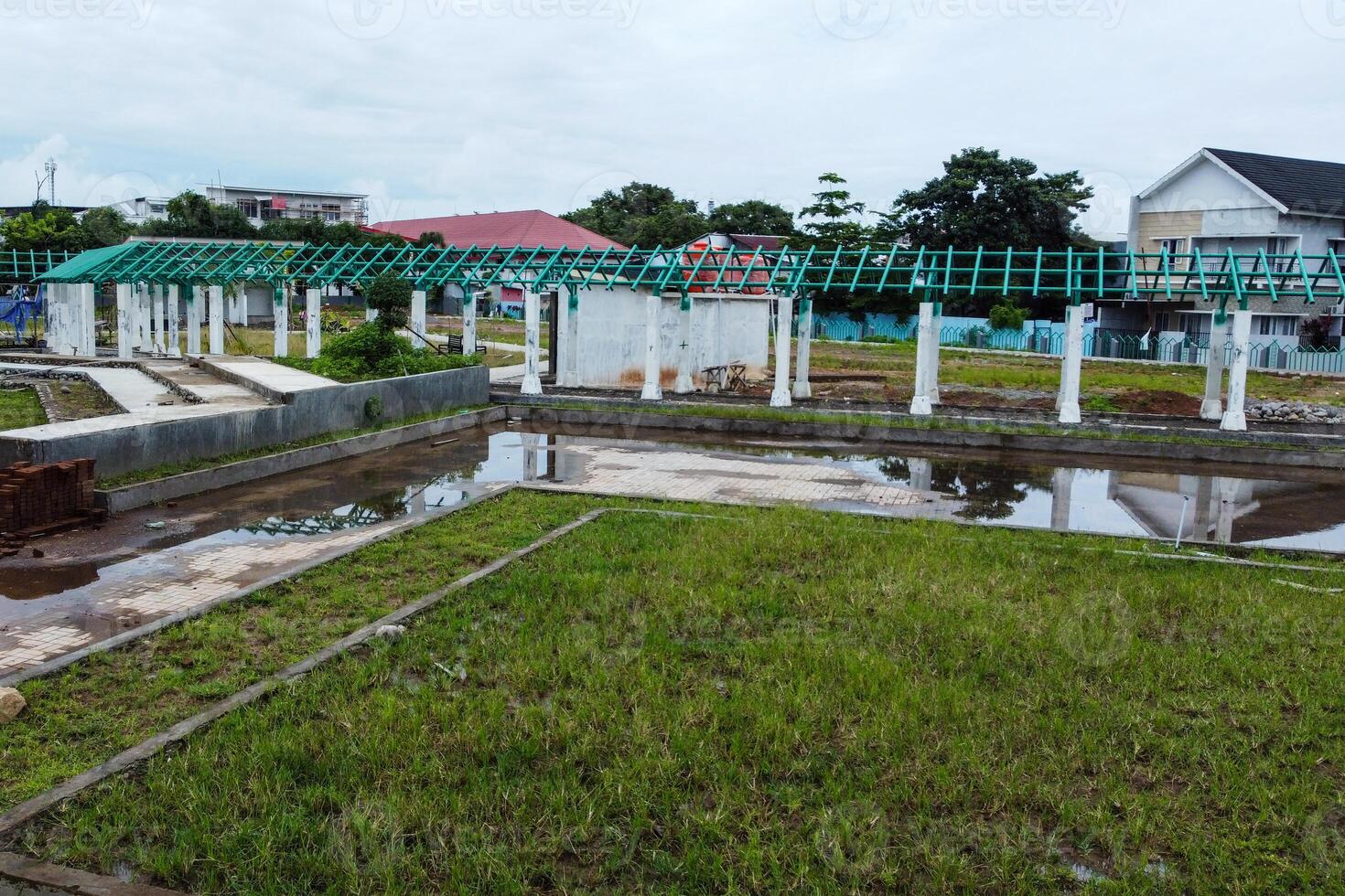 View of the park during the construction process during the day photo