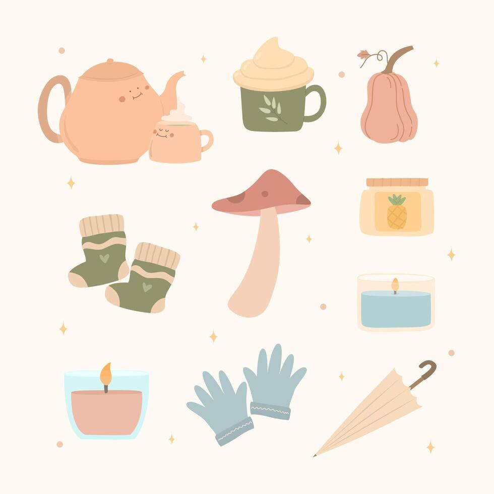Autumn element collection vector