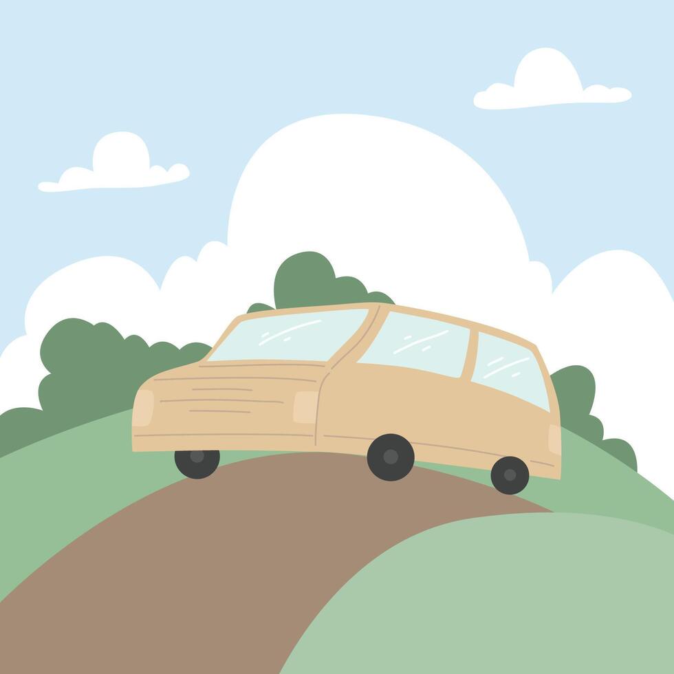 Traveling with car template design vector