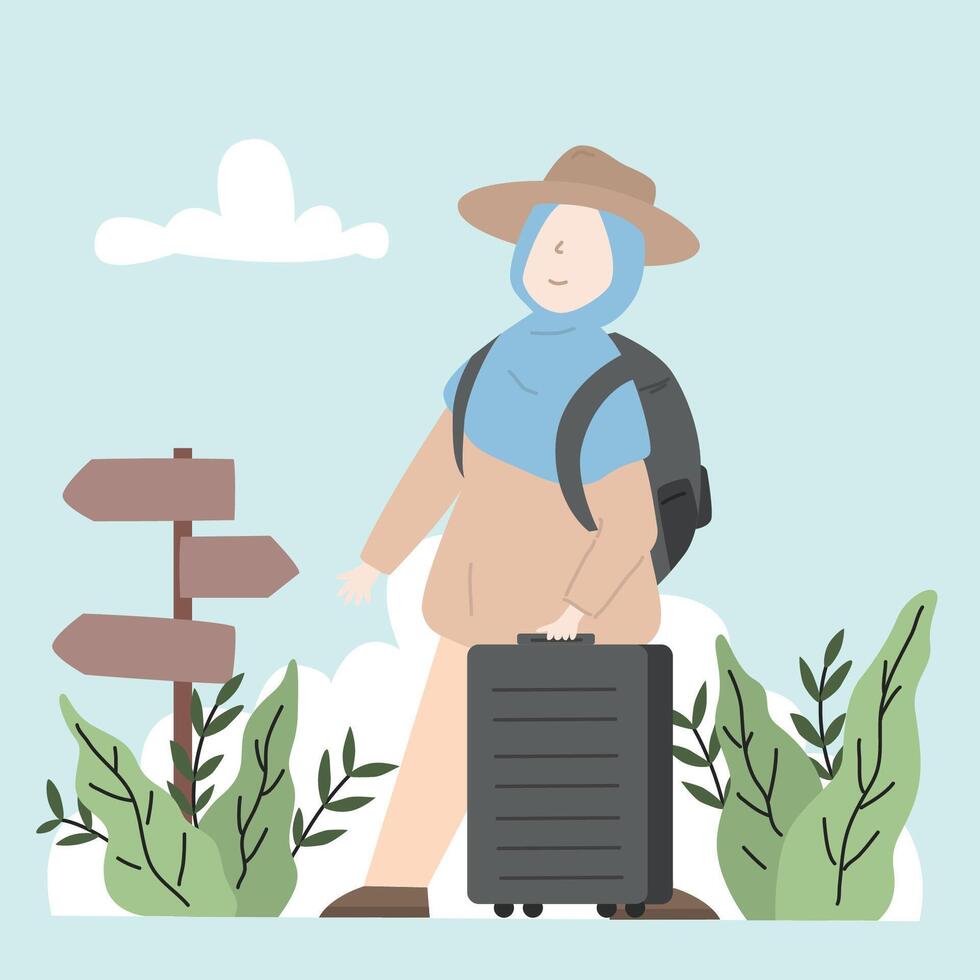 flat design travel background vector