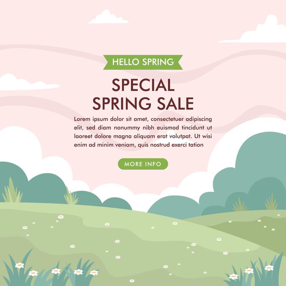 FLAT ILLUSTRATION SPRING BACKGROUND vector