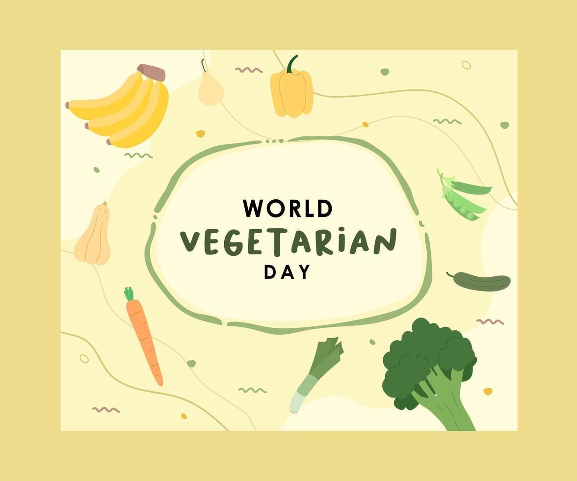 vegan day template design vector