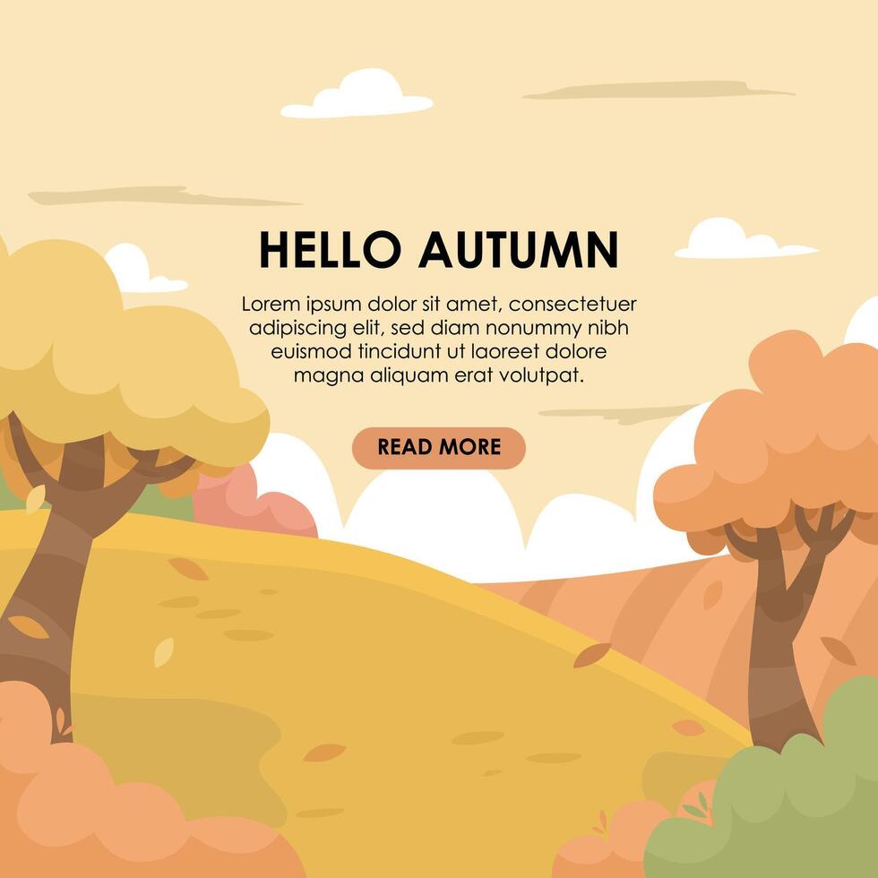 Hello Autumn Template Design vector