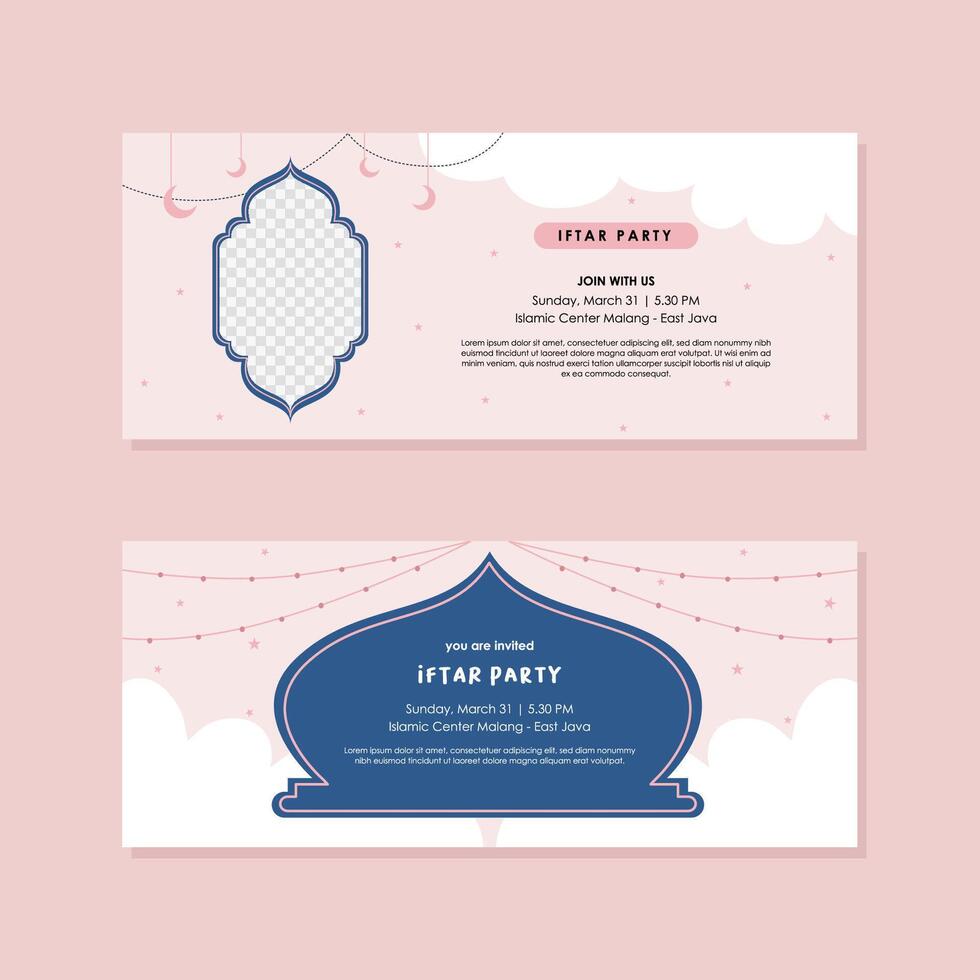 FLAT DESIGN IFTAR PARTY SOCIAL MEDIA POST vector