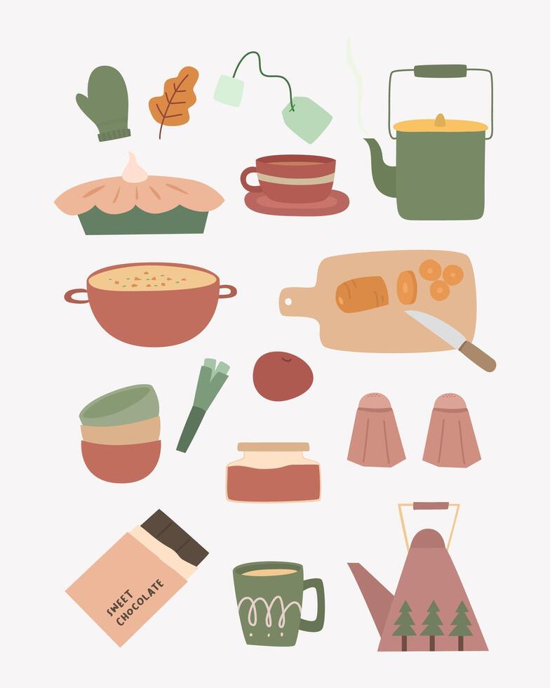 elements set for winter vector