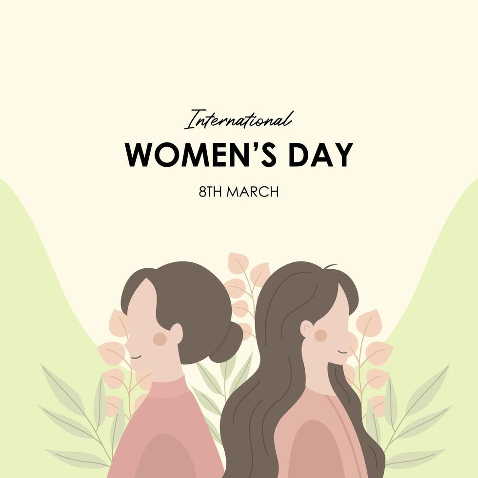 flat design women's day background template for media social vector
