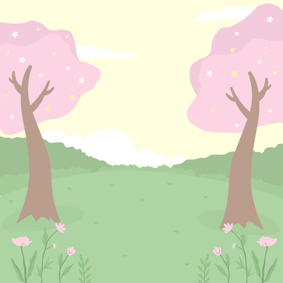 DESIGN FLAT ILLUSTRATION SPRING BACKGROUND vector