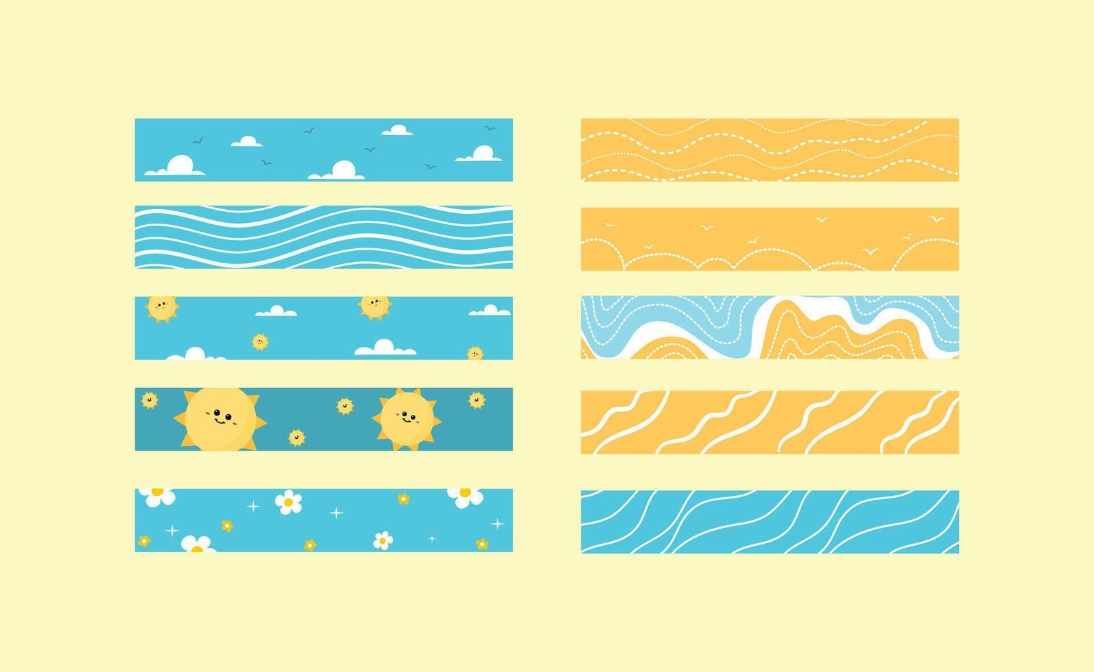 Flat design washi tape collection vector