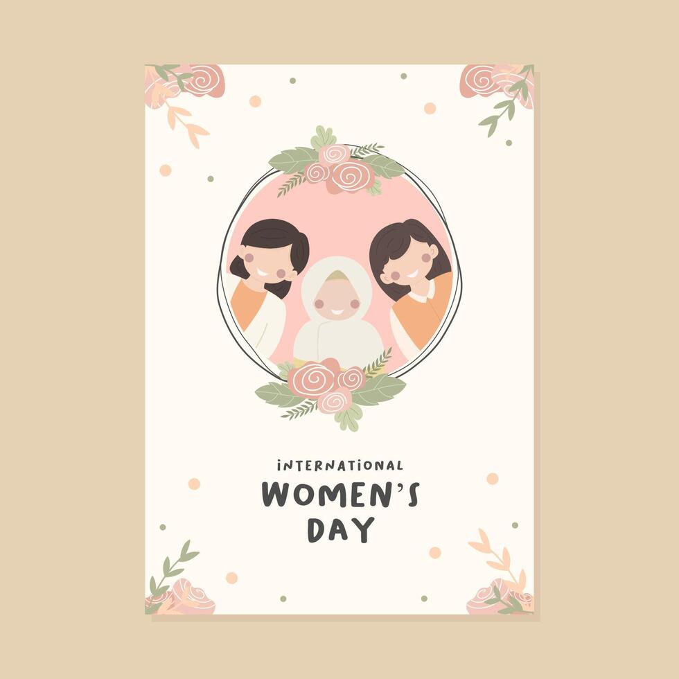 international women's day vertical flyer template flat design vector