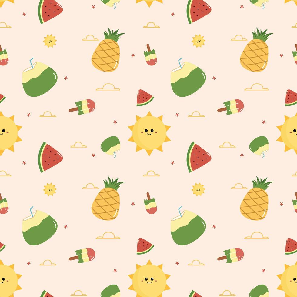 Seamless Pattern Summer vector