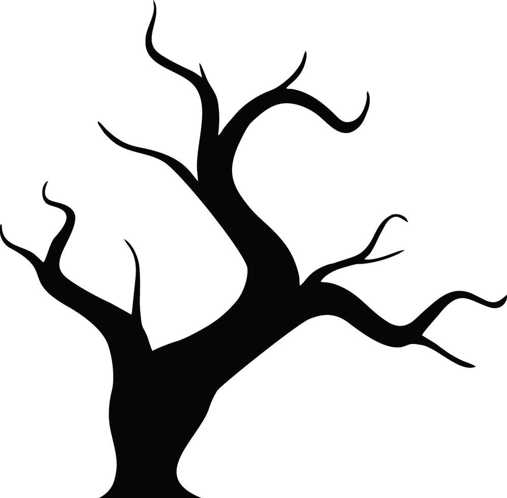 Scary dead tree silhouette for Halloween vector