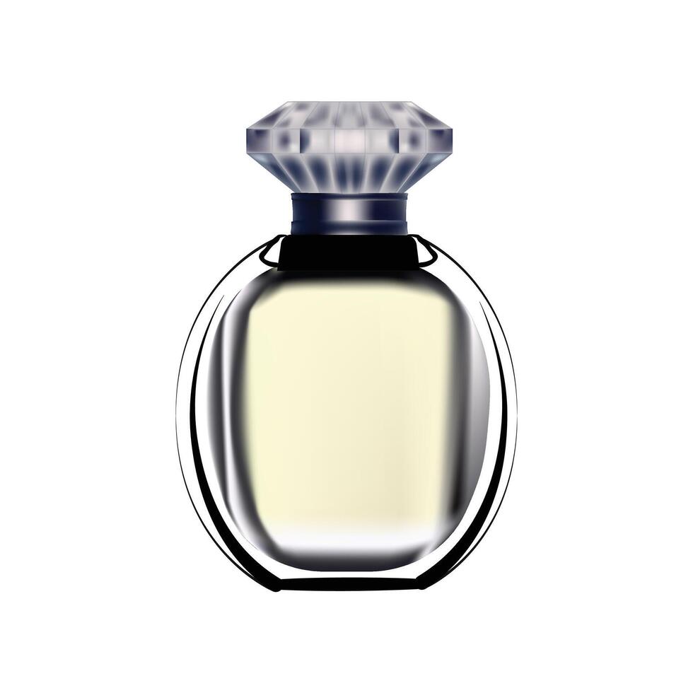 Perfume glass bottle mockup, blank cosmetic bottles template. Package design. Realistic 3d illustration isolated on white background. vector