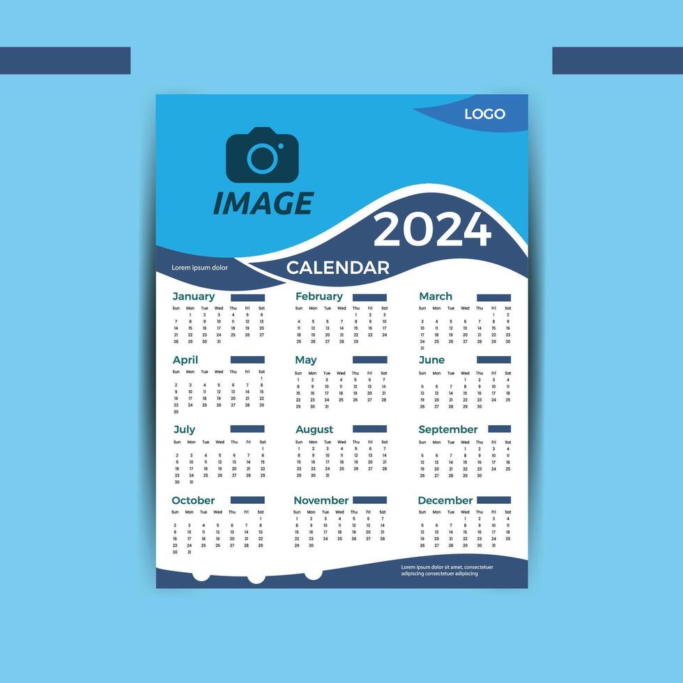 2025 new year clean calendar template vector