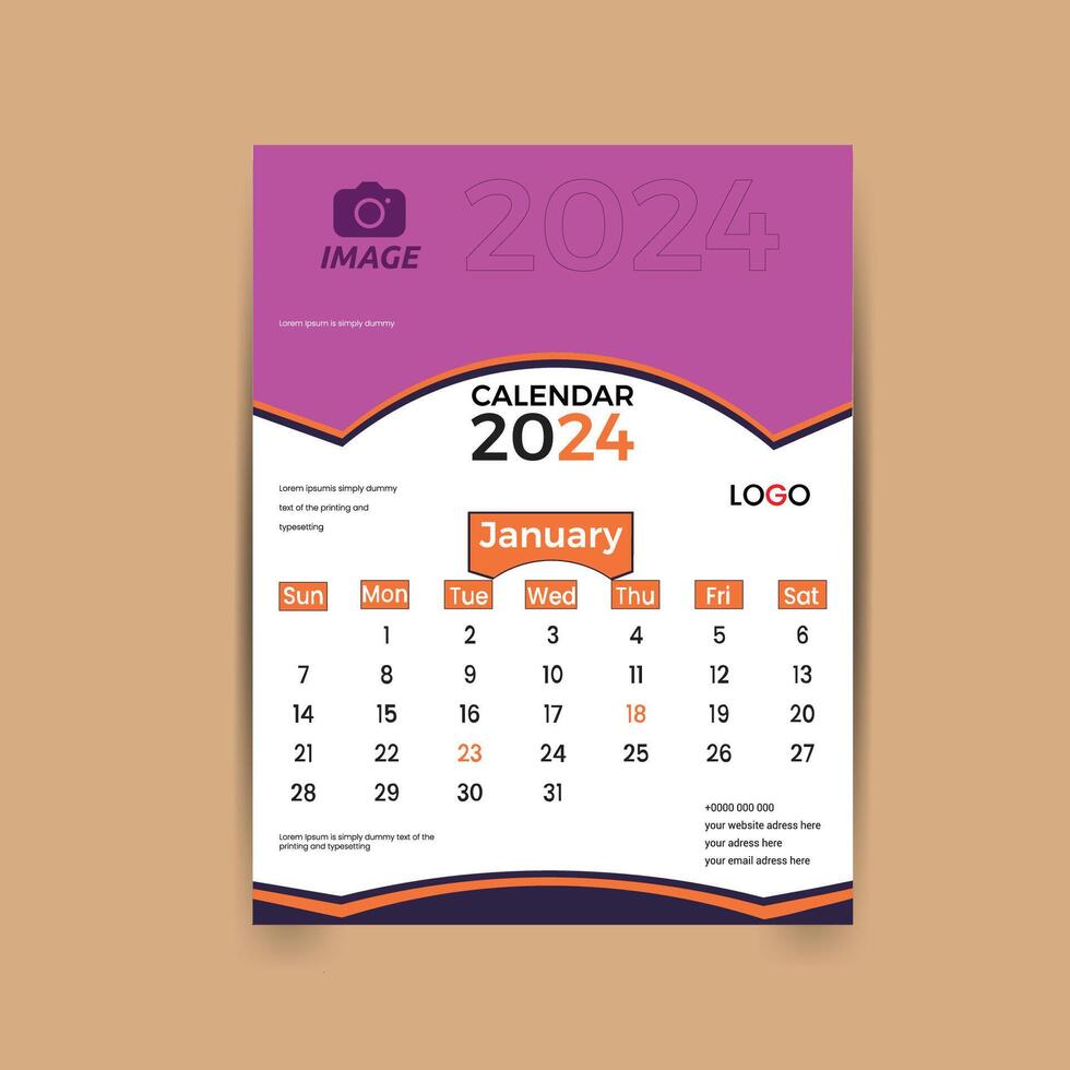 2025 new year clean calendar template vector
