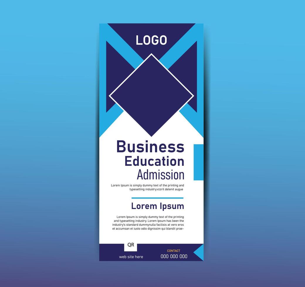Modern Business Education Roll up Banner vector