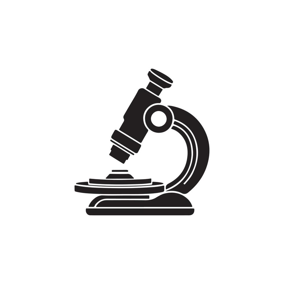 microscope silhouette isolated on white background vector