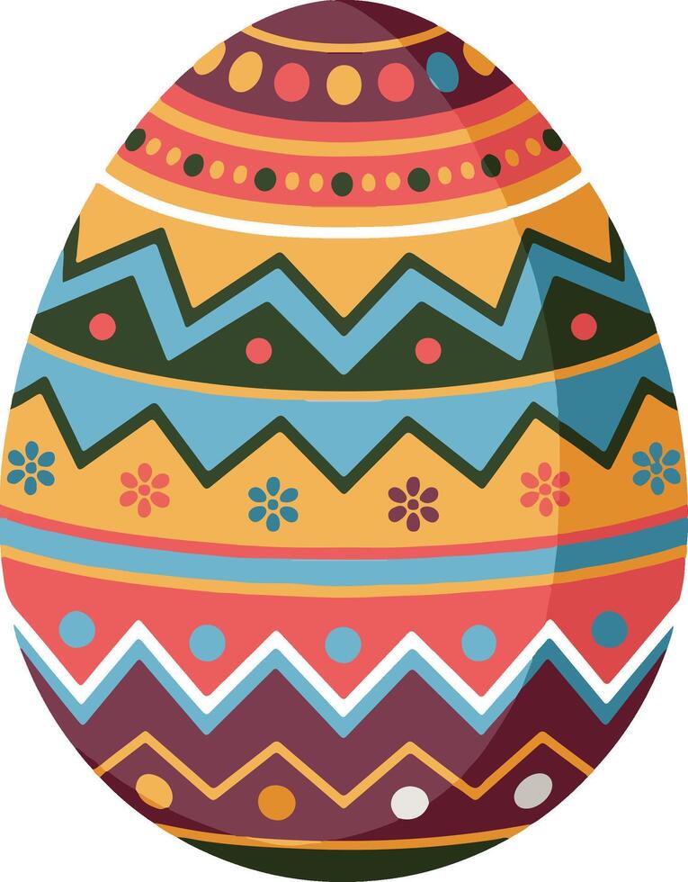 A colorful easter egg with colorful design vector