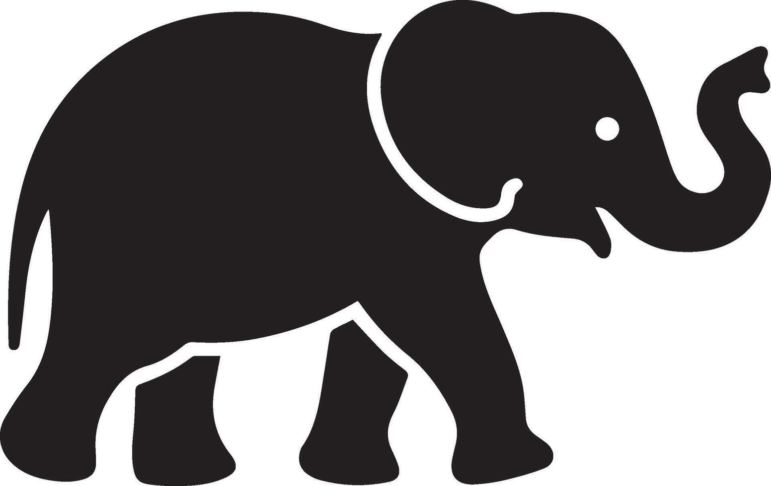 Side view Elephant icon silhouette vector