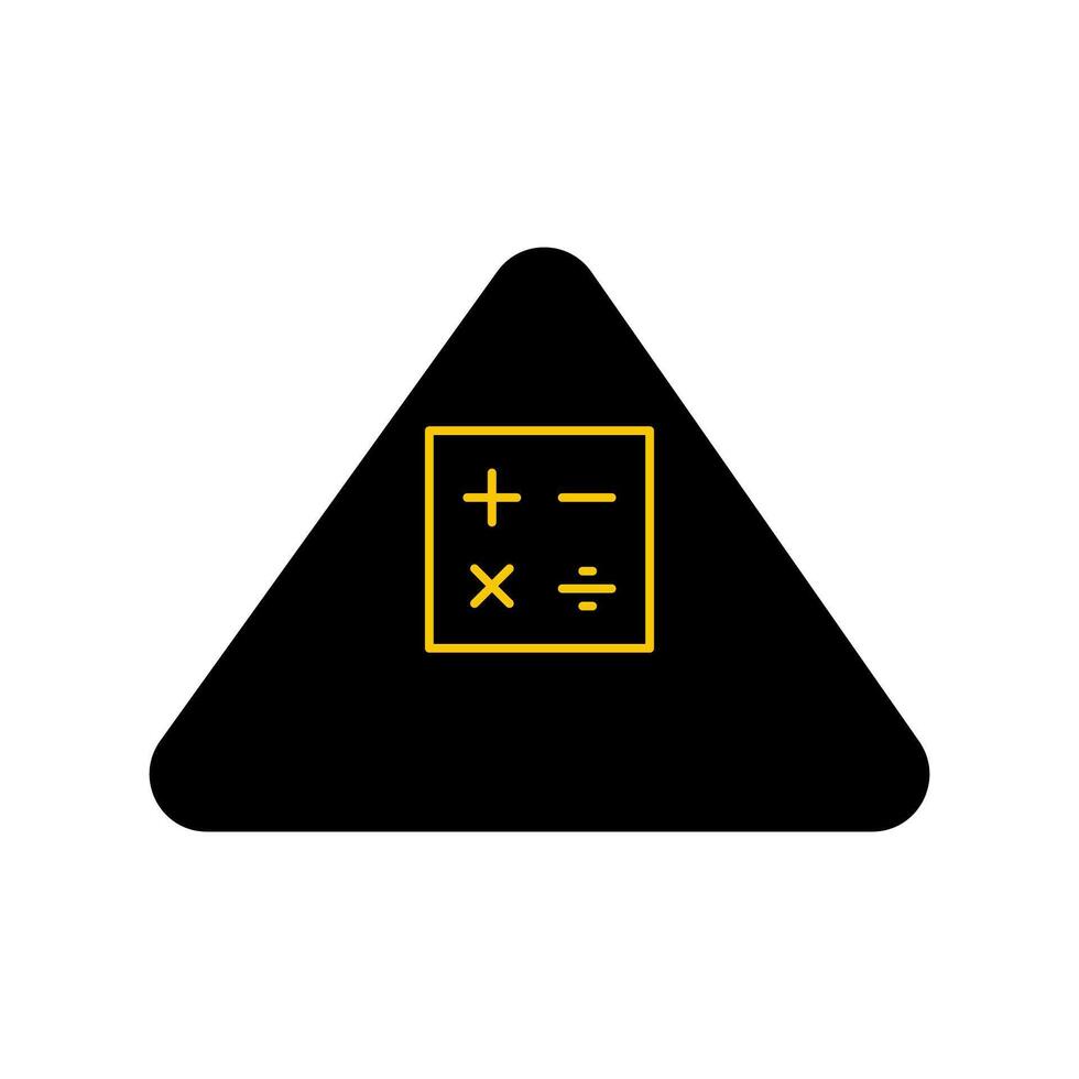 A triangle with a black and yellow sign on it vector
