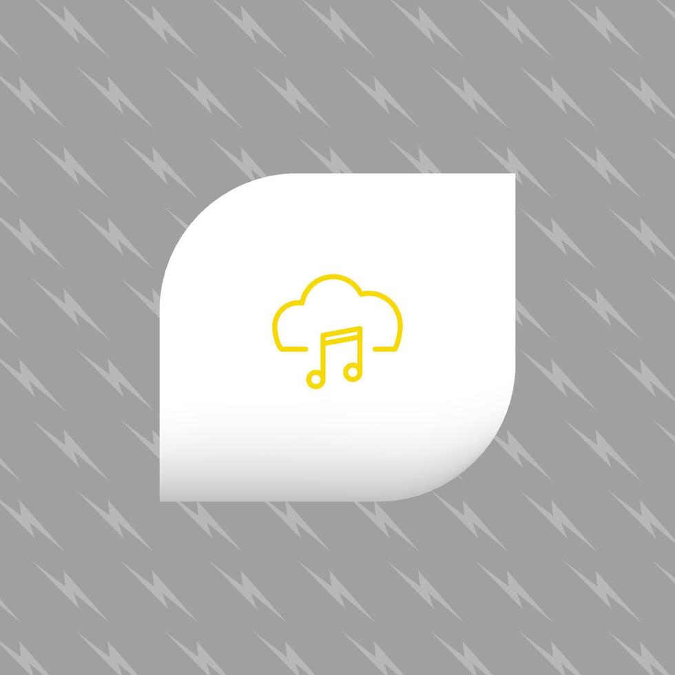 A cloud with music notes and a note icon vector