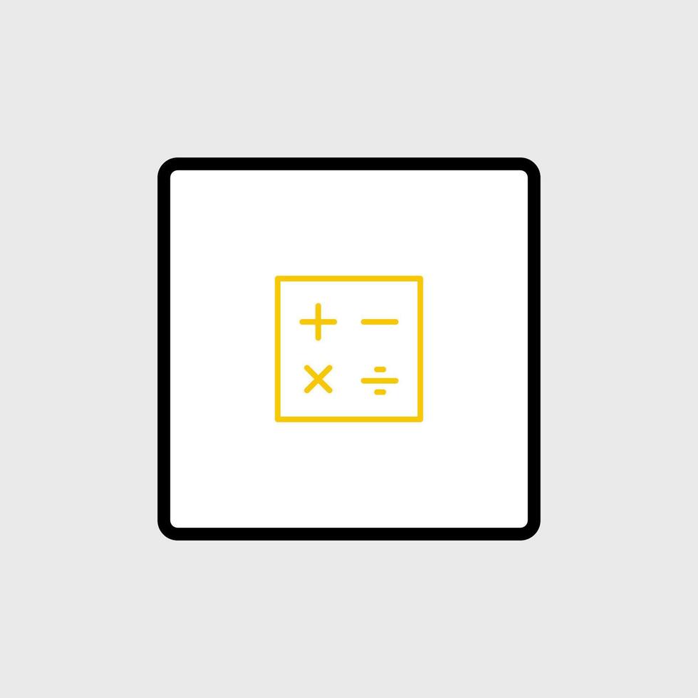 A square button with a calculator icon on it vector
