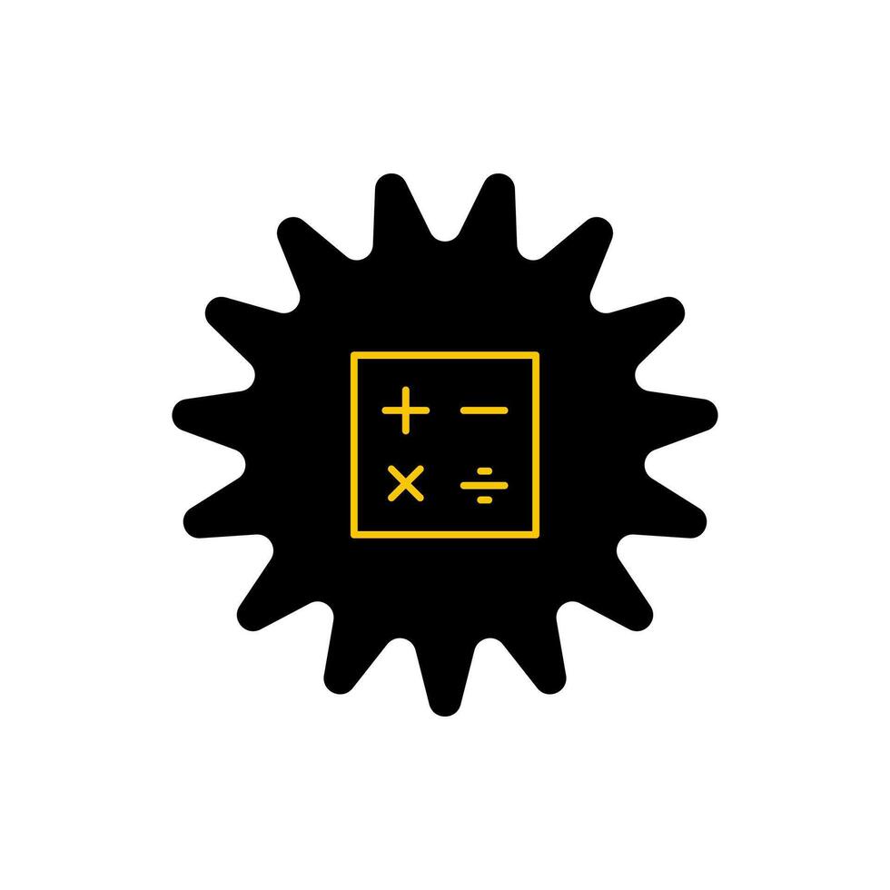 Maths symbol gear icon illustration vector