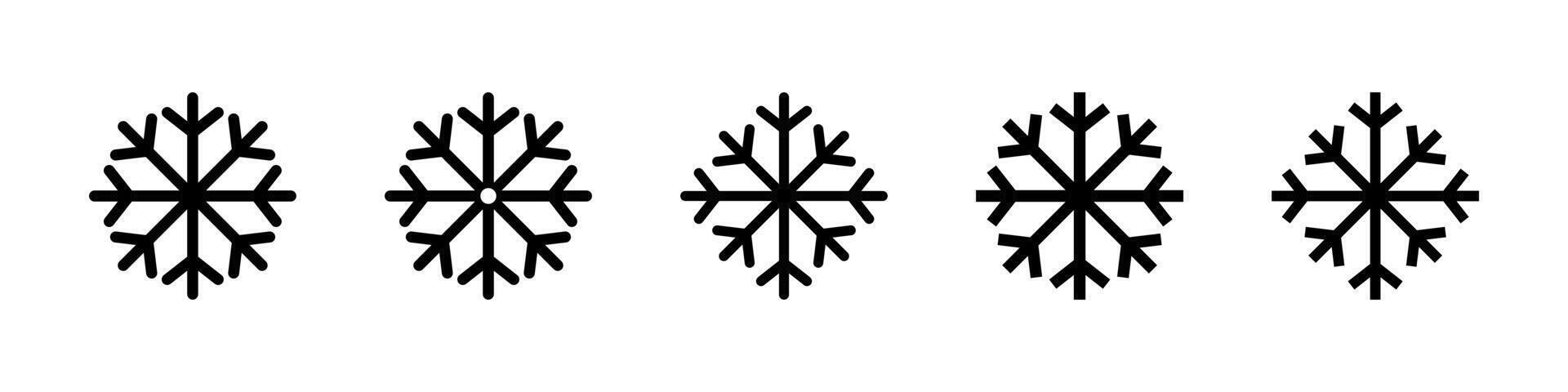 Snowflake simple black line icons. snow set. Snowflake set. Snowflake icon. vector