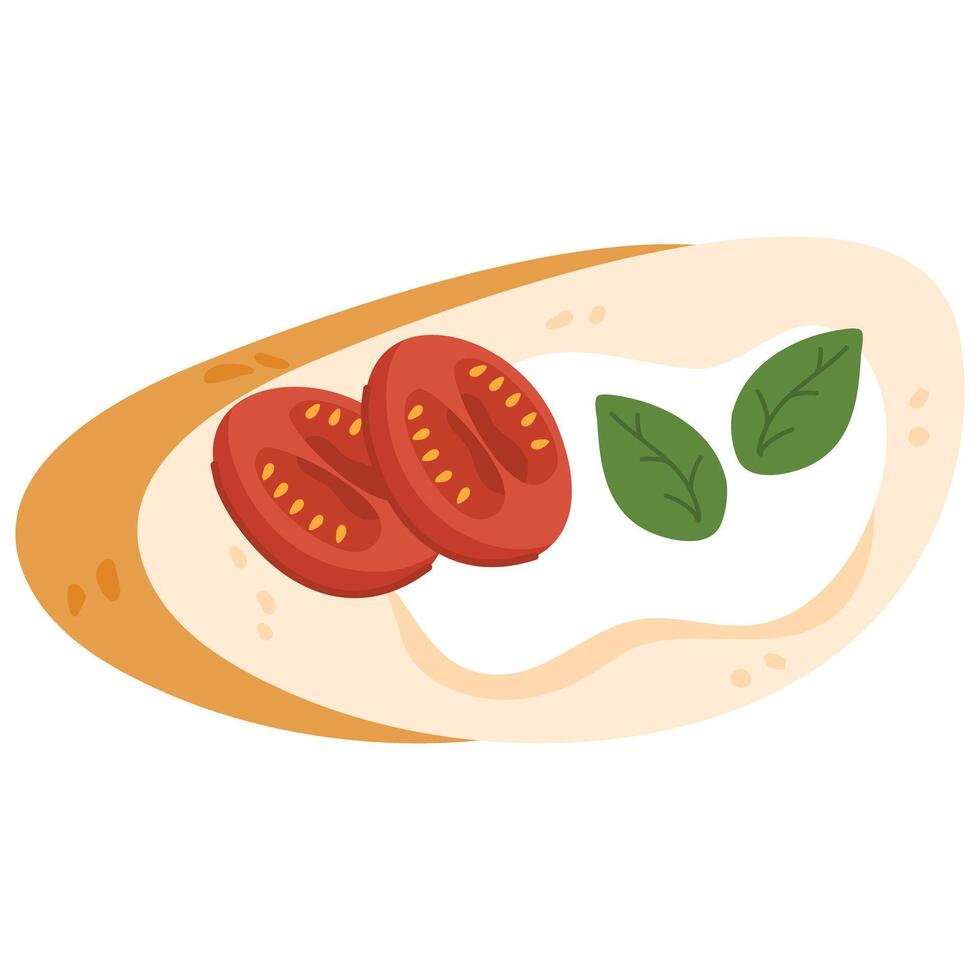 Sandwich with Tomato and Mozzarella vector