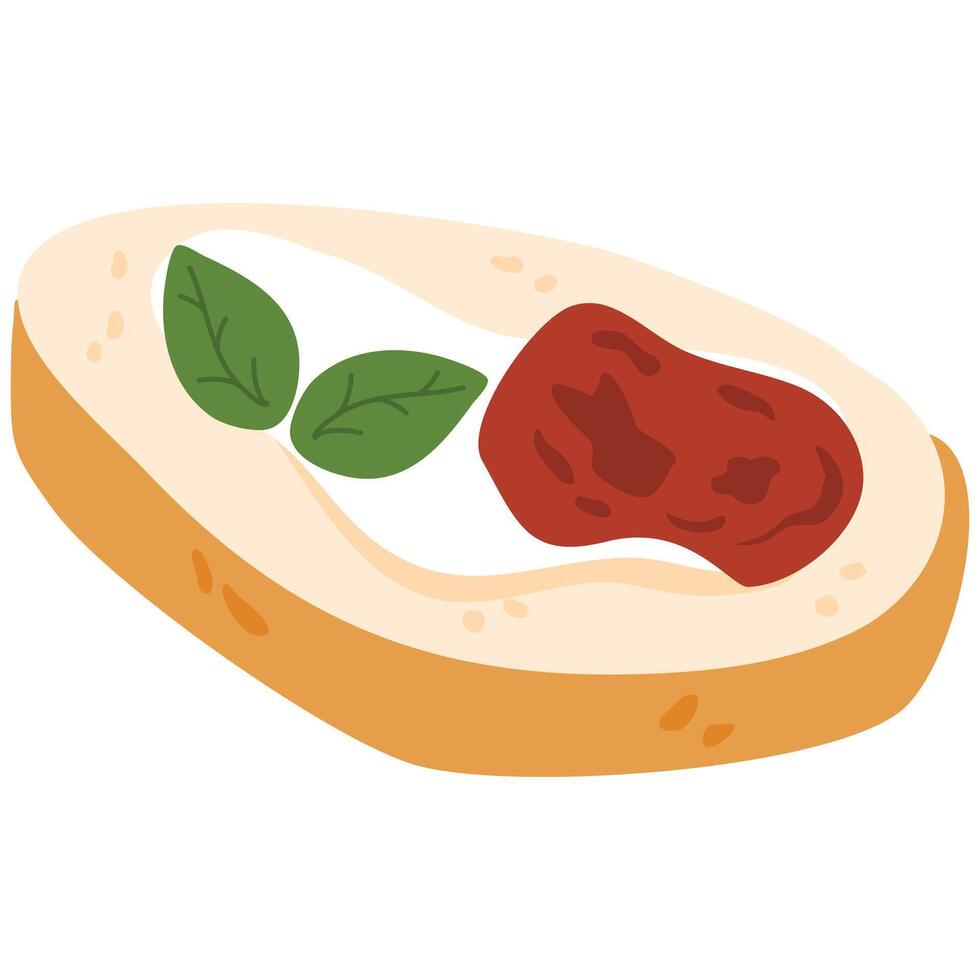 Bruschetta Toast healthy dish Illustration vector