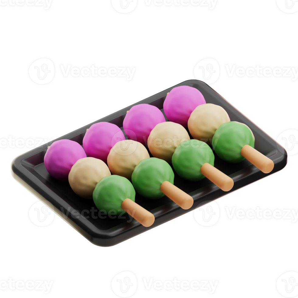 Dango Asian Food illustration 3D png