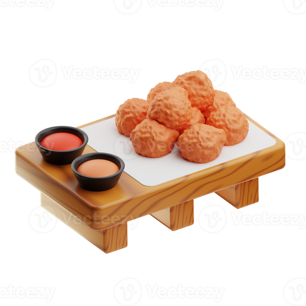 Karaage Asian Food illustration 3D png