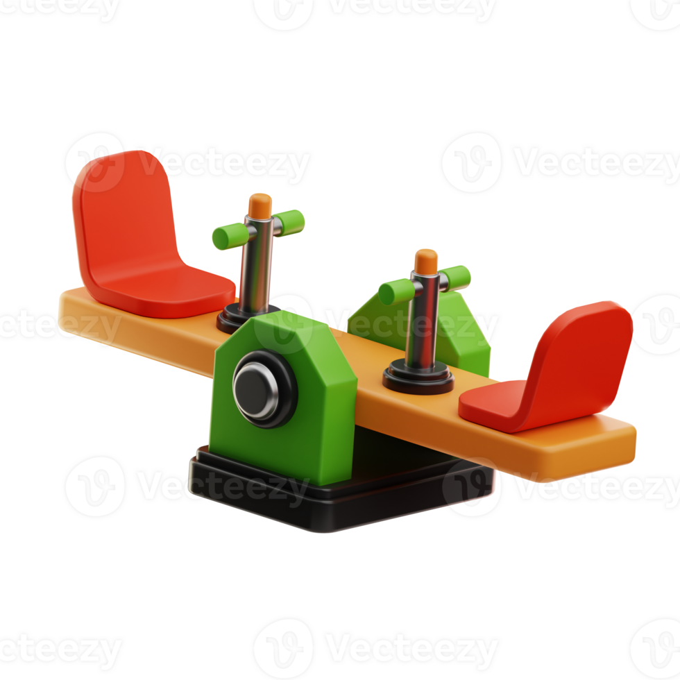 Seesaw playground object illustration 3d png