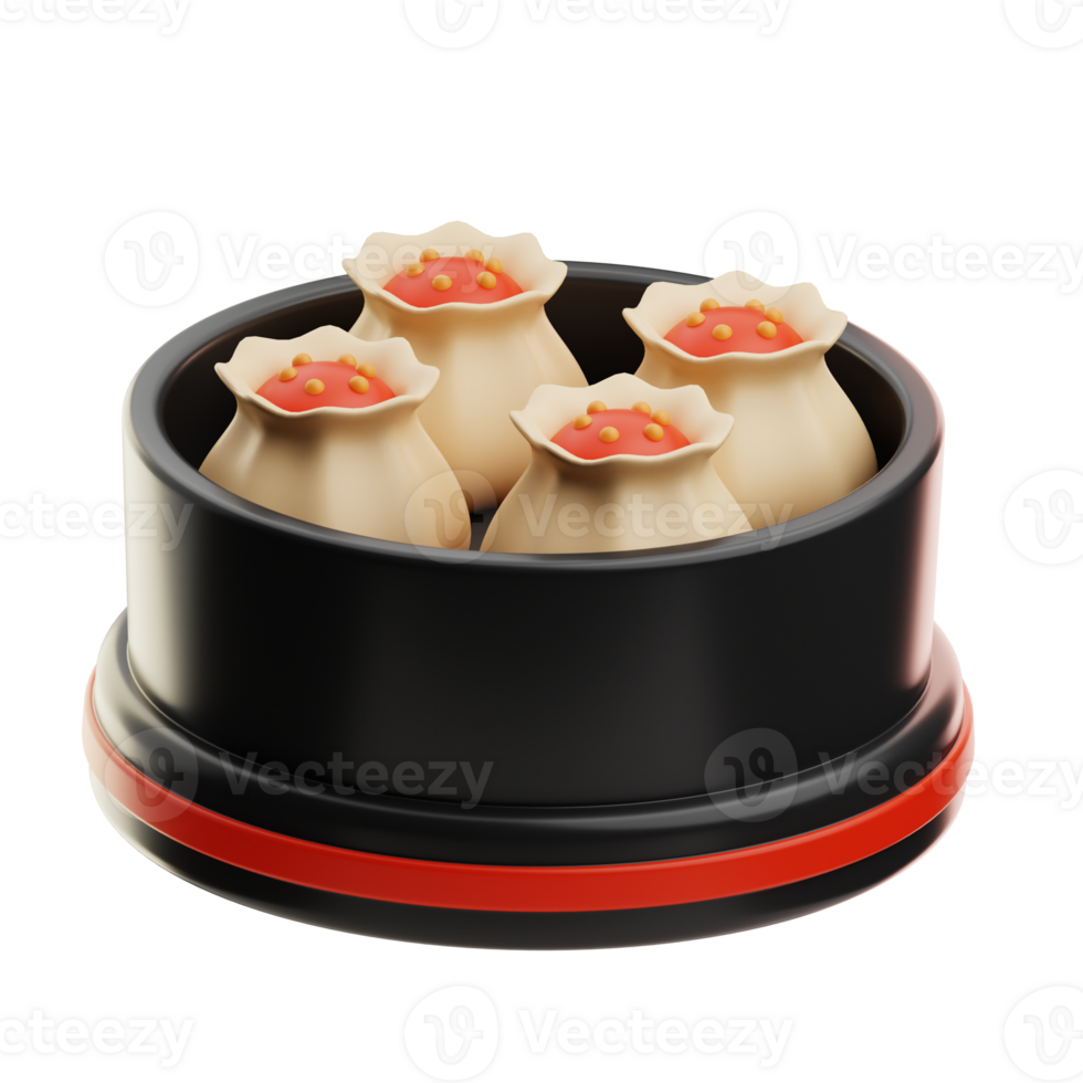 Dim Sum Asian Food illustration 3D png