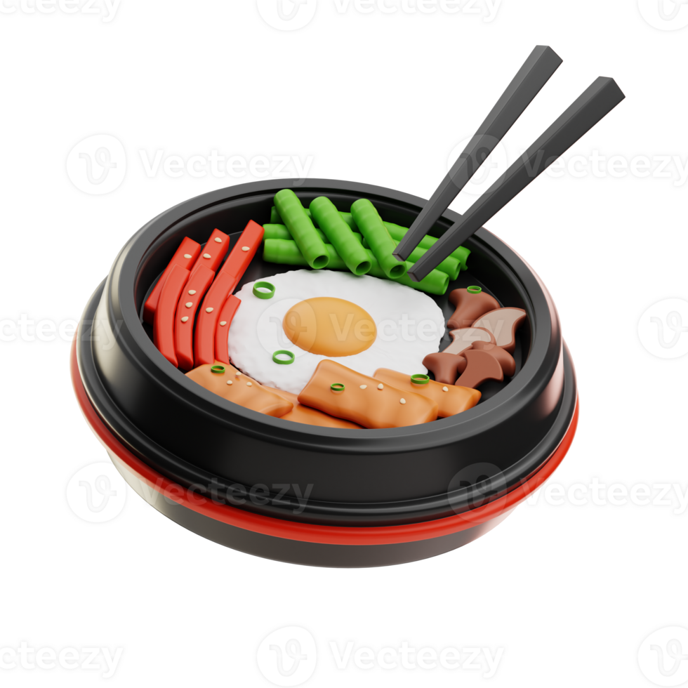 Bibimbap asian food illustration 3d 50737284 png