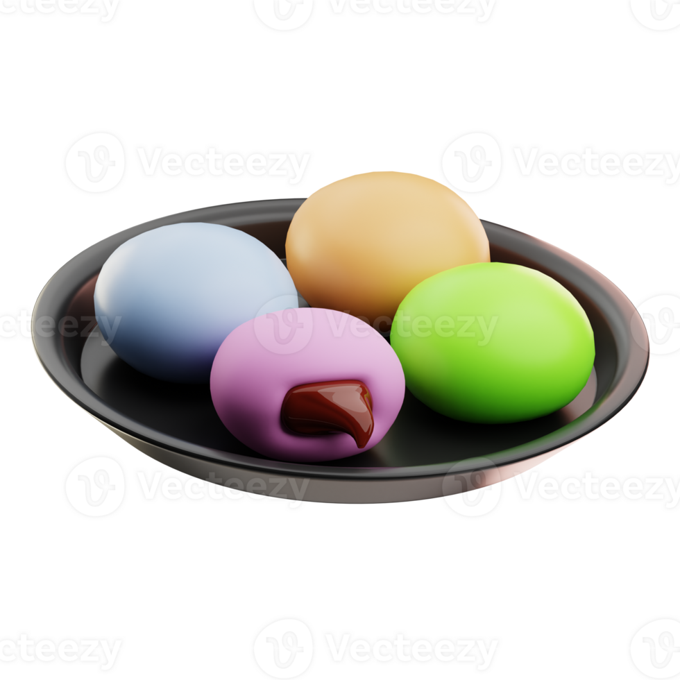 Mochi Asian Food illustration 3D png